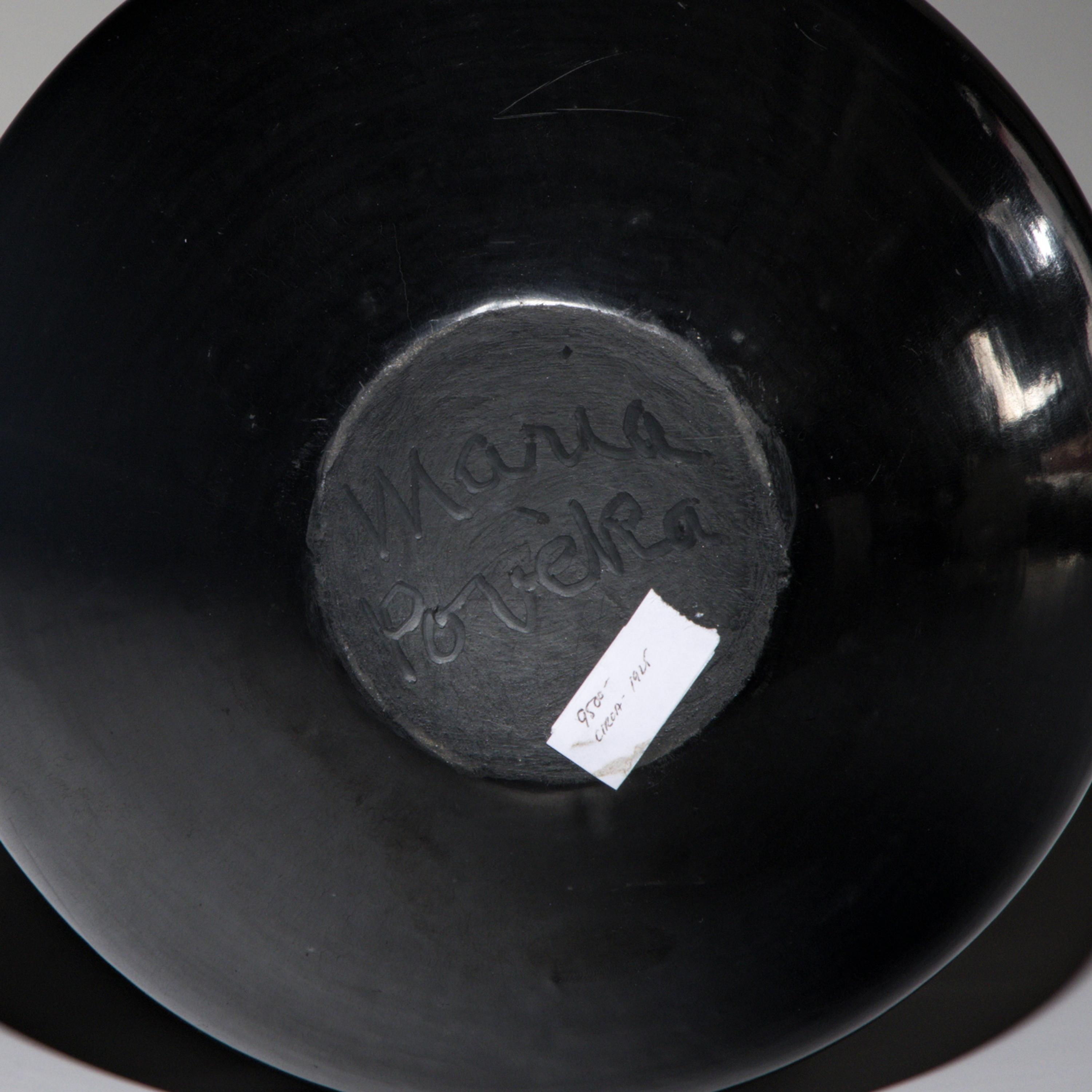 Maria Martinez (San Ildefonso, 1887-1980) — Blackware Pottery Vase, with Gunmetal Finish 1956-1959