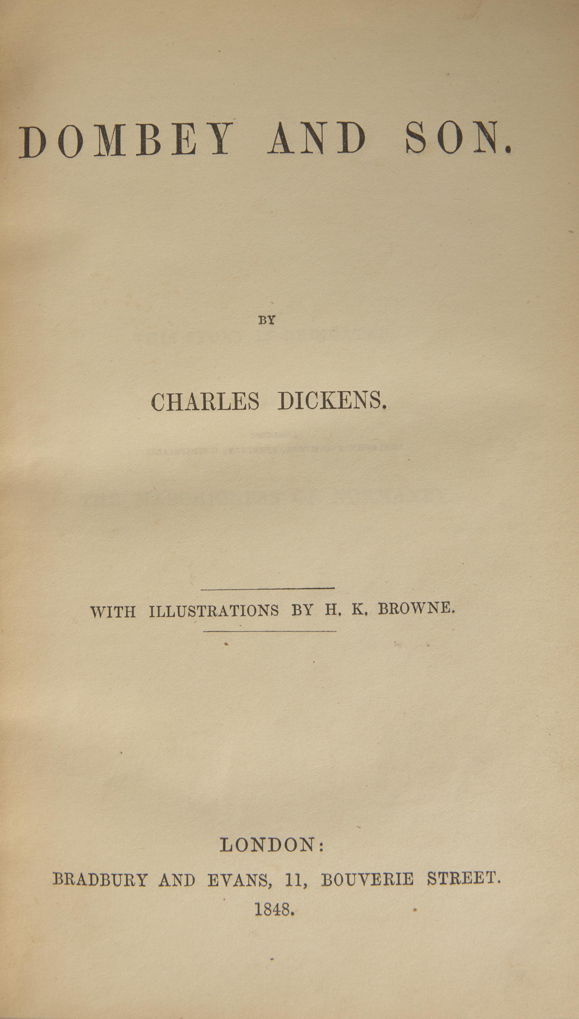 DICKENS, Charles (1812-1870). A group of 5 FIRST EDITIONS, comprising: