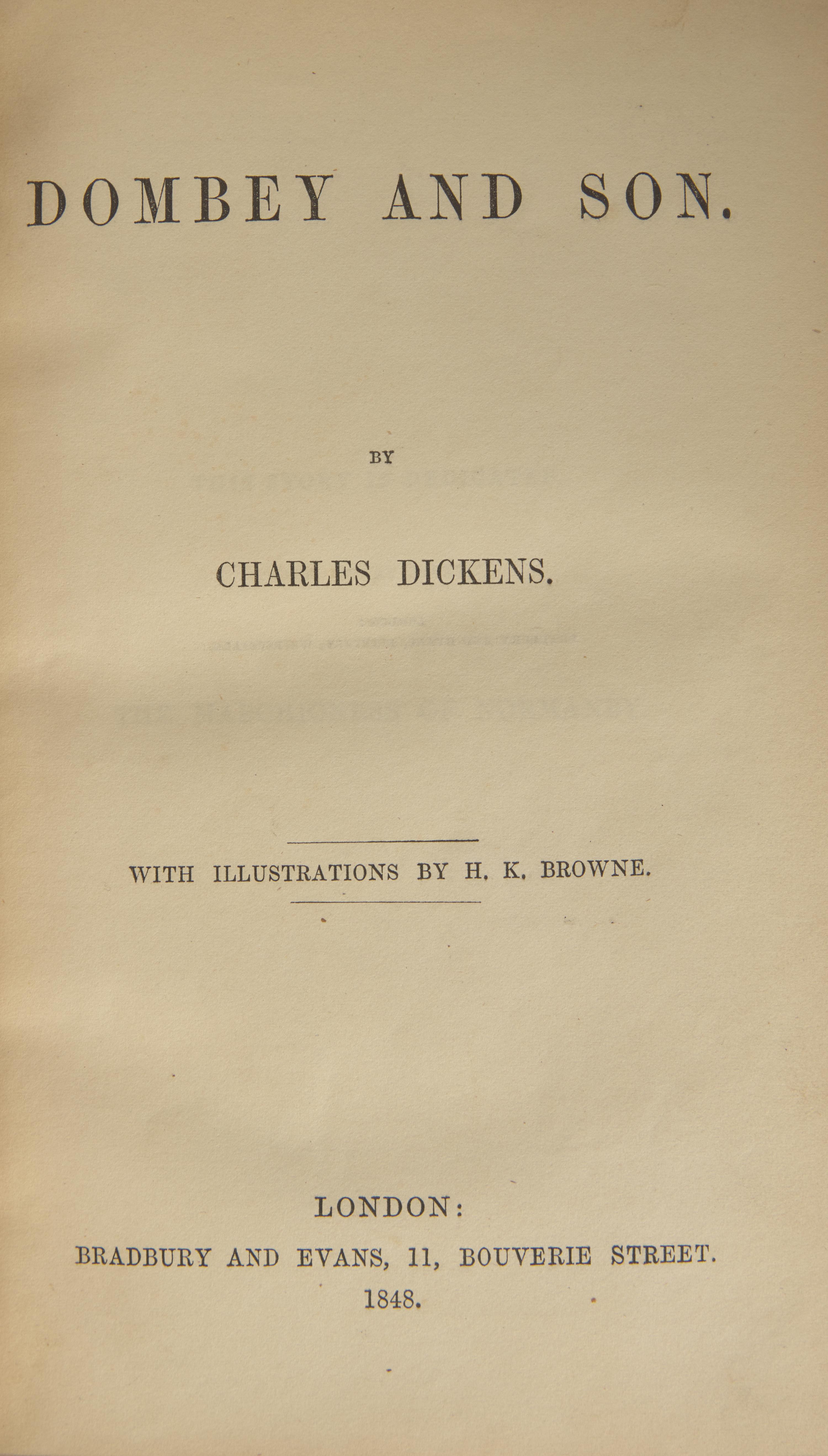 DICKENS, Charles (1812-1870). A group of 5 FIRST EDITIONS, comprising: