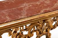 An Italian Giltwood Marble-Top Console Table