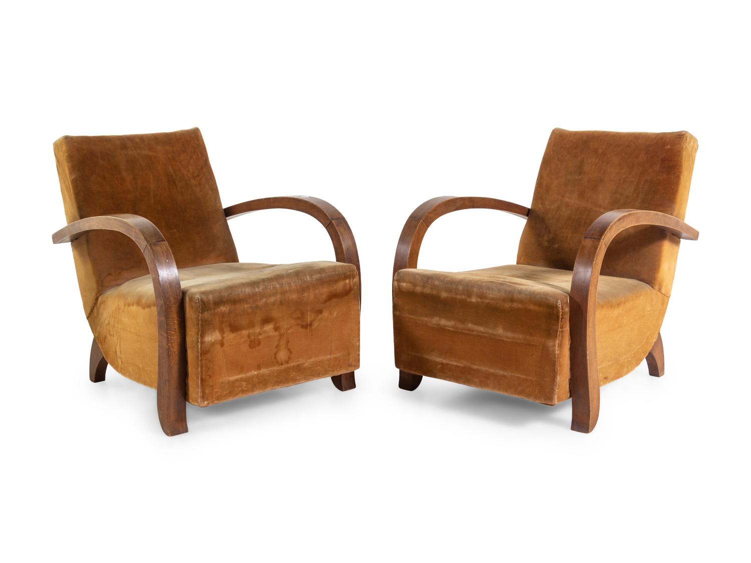 A Pair of Art Deco Club Chairs