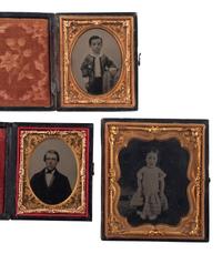 [EARLY PHOTOGRAPHY]. 23 cased images, incl. daguerreotype, ambrotype, and tintype portraits