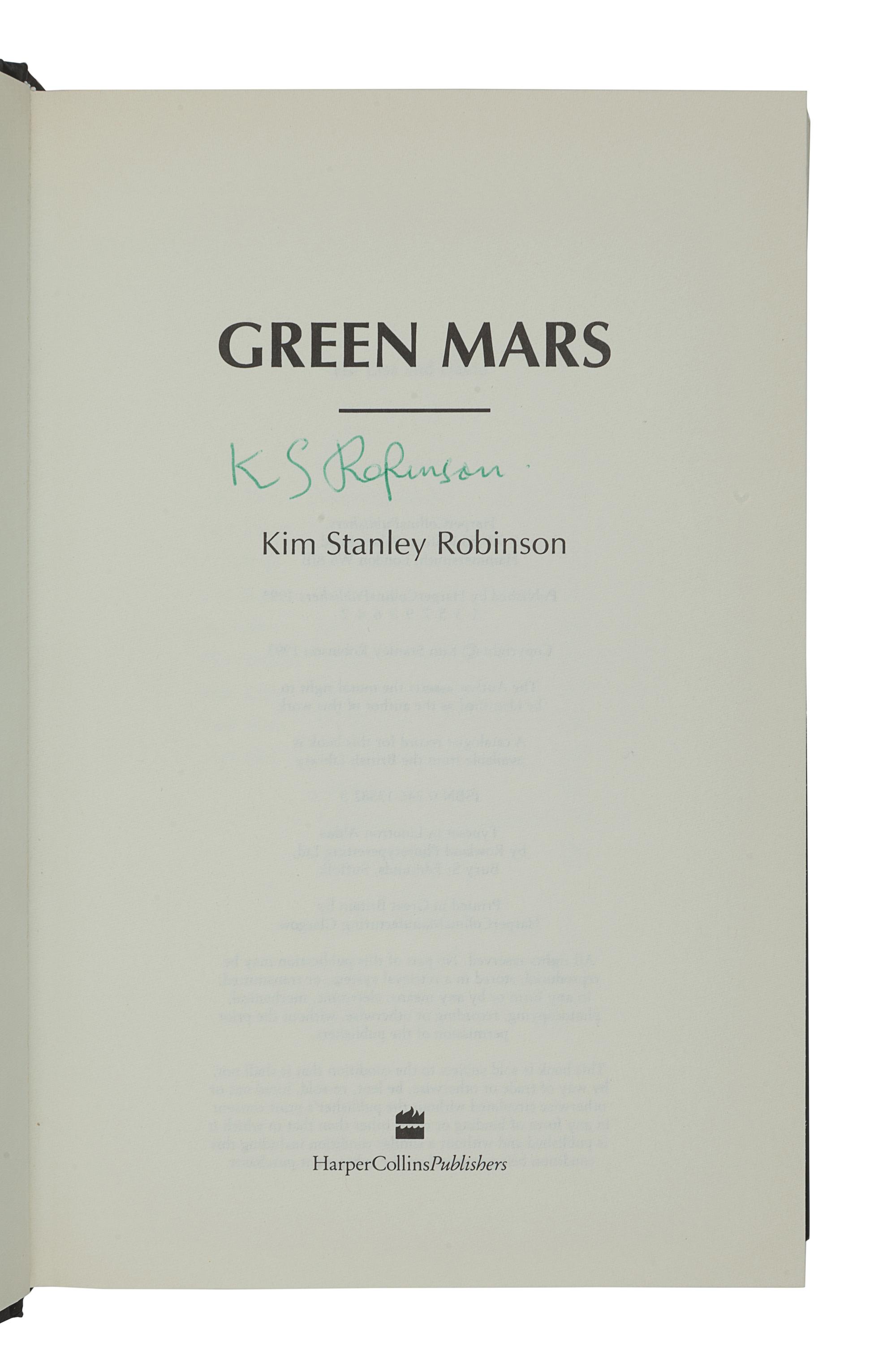 STANLEY ROBINSON, Kim. [Mars Trilogy:] Red Mars . — Green Mars. — Blue Mars . London: HarperCollins, 1992, 1993, 1996.