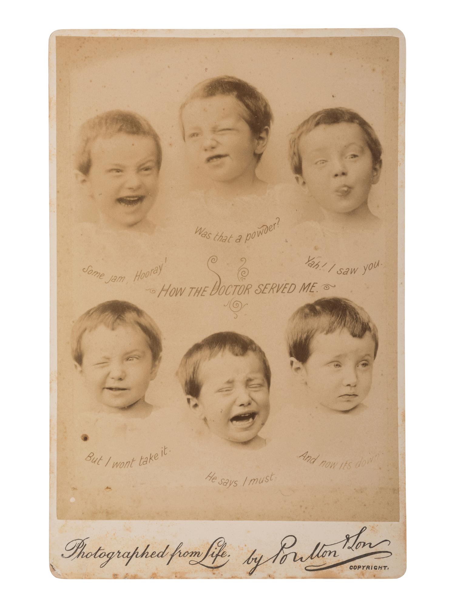 [EARLY PHOTOGRAPHY]. 4 promotional cabinet cards featuring portraits of children.