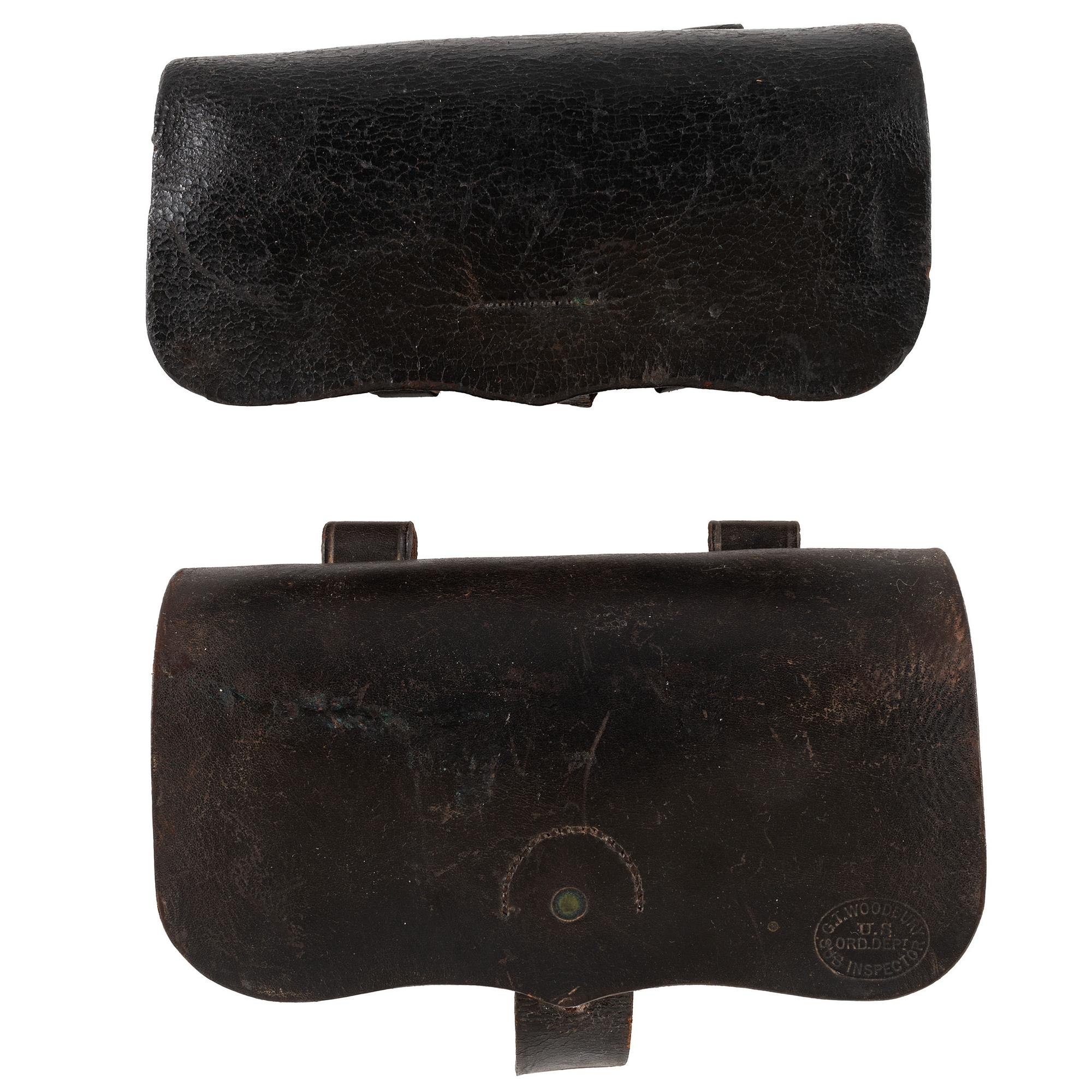 Lot of Two Civil War Carbine Cartridge Boxes