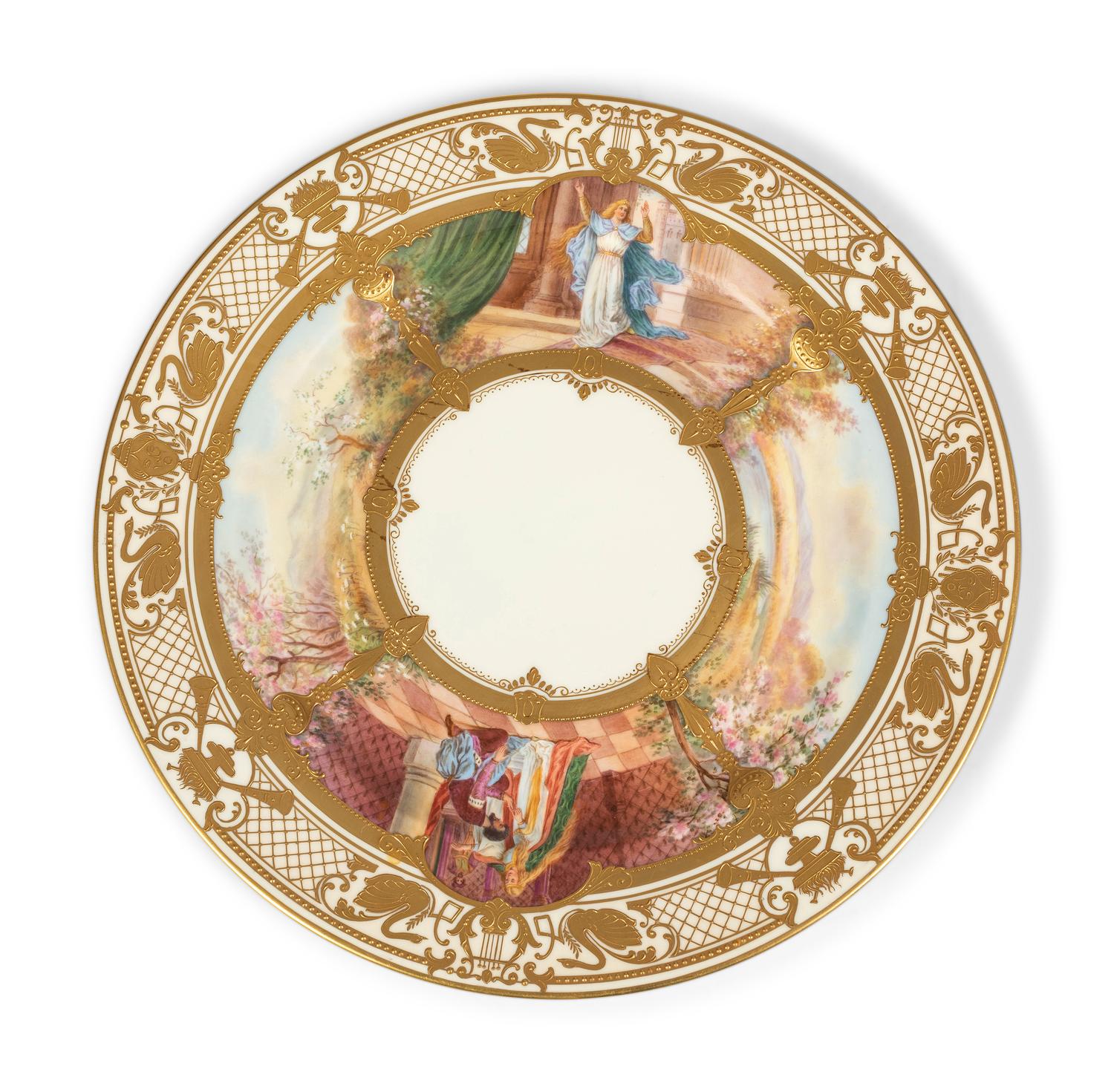 Eleven Dresden Ambrosius Lamm Porcelain Opera Cabinet Plates
