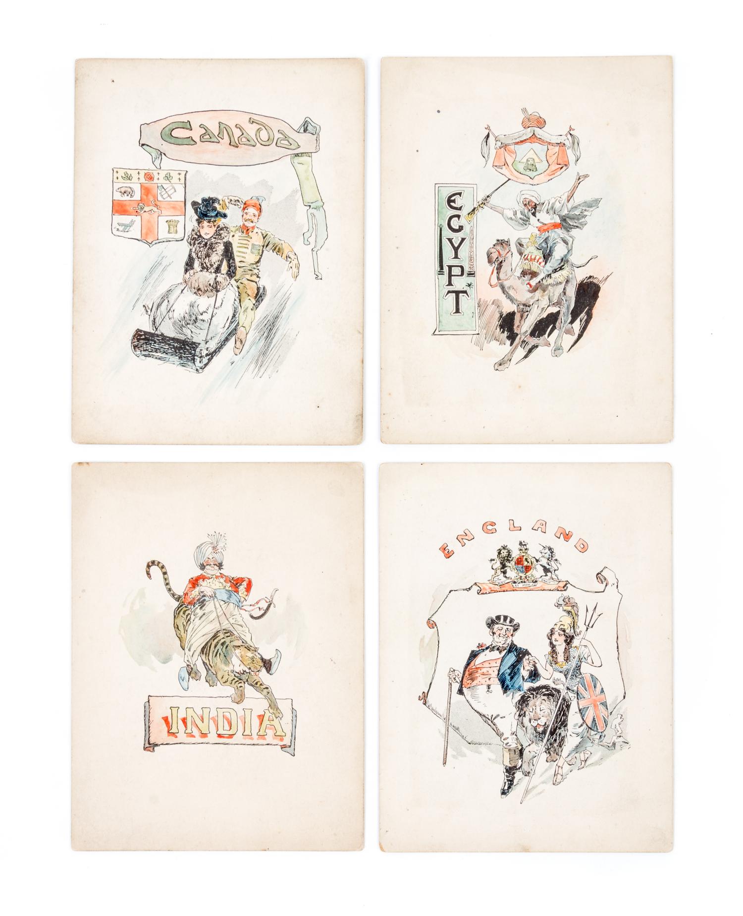 (COLUMBIAN EXPOSITION) Archive of illustration art from All the World at the Fair. London, [1893]. 37 hand-colored proofs total