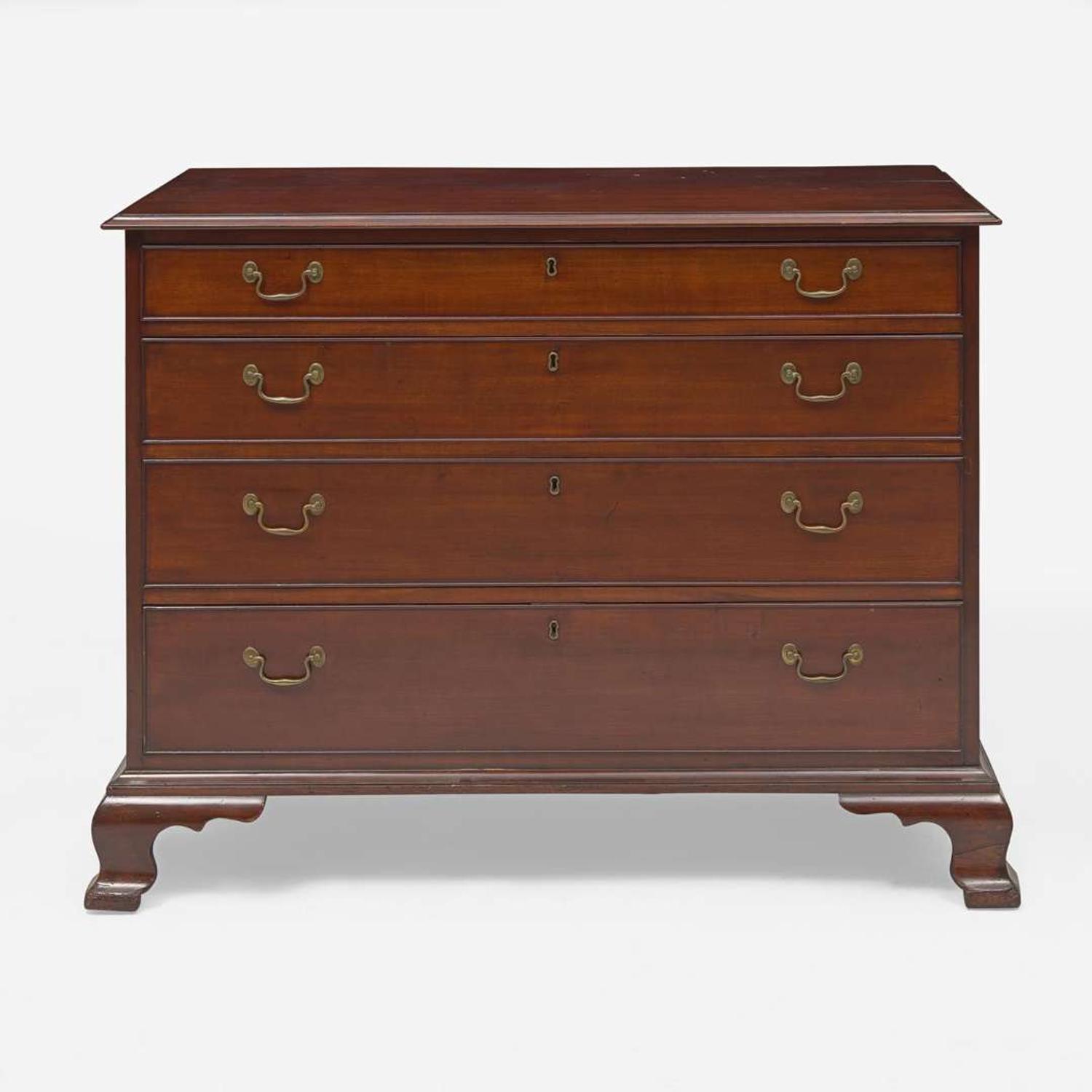A Chippendale carved cherry chest of drawers New England, possibly Connecticut, late 18th century