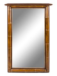 A Parcel Gilt Simulated Bamboo Mirror