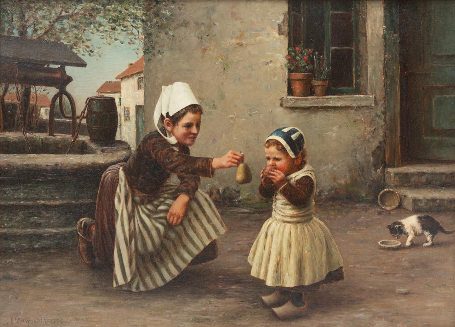 Breton Mother Offering Child a Pear , 1898