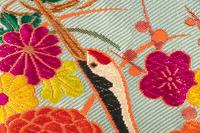 Two Japanese Embroidered Silk Kimono