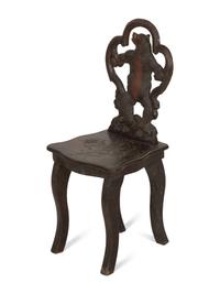 A Black Forest Carved Wood Child's Chair