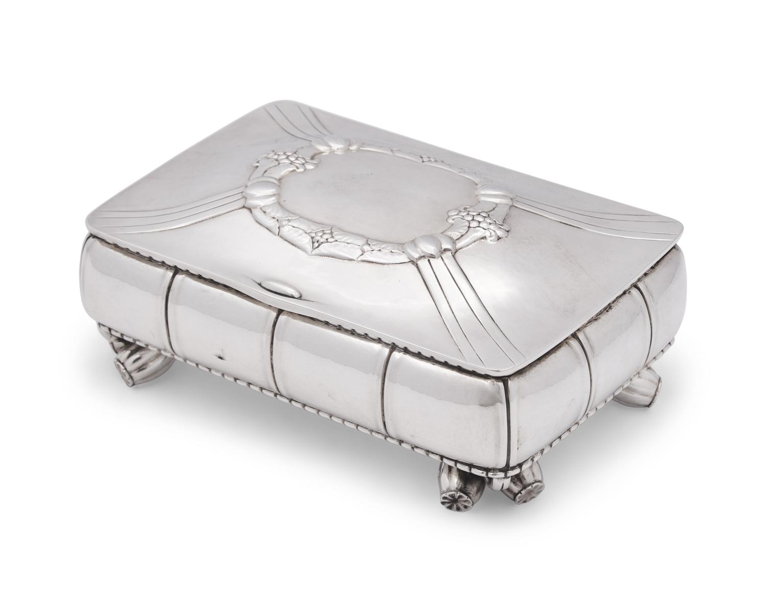 A Georg Jensen Silver Table Top Humidor