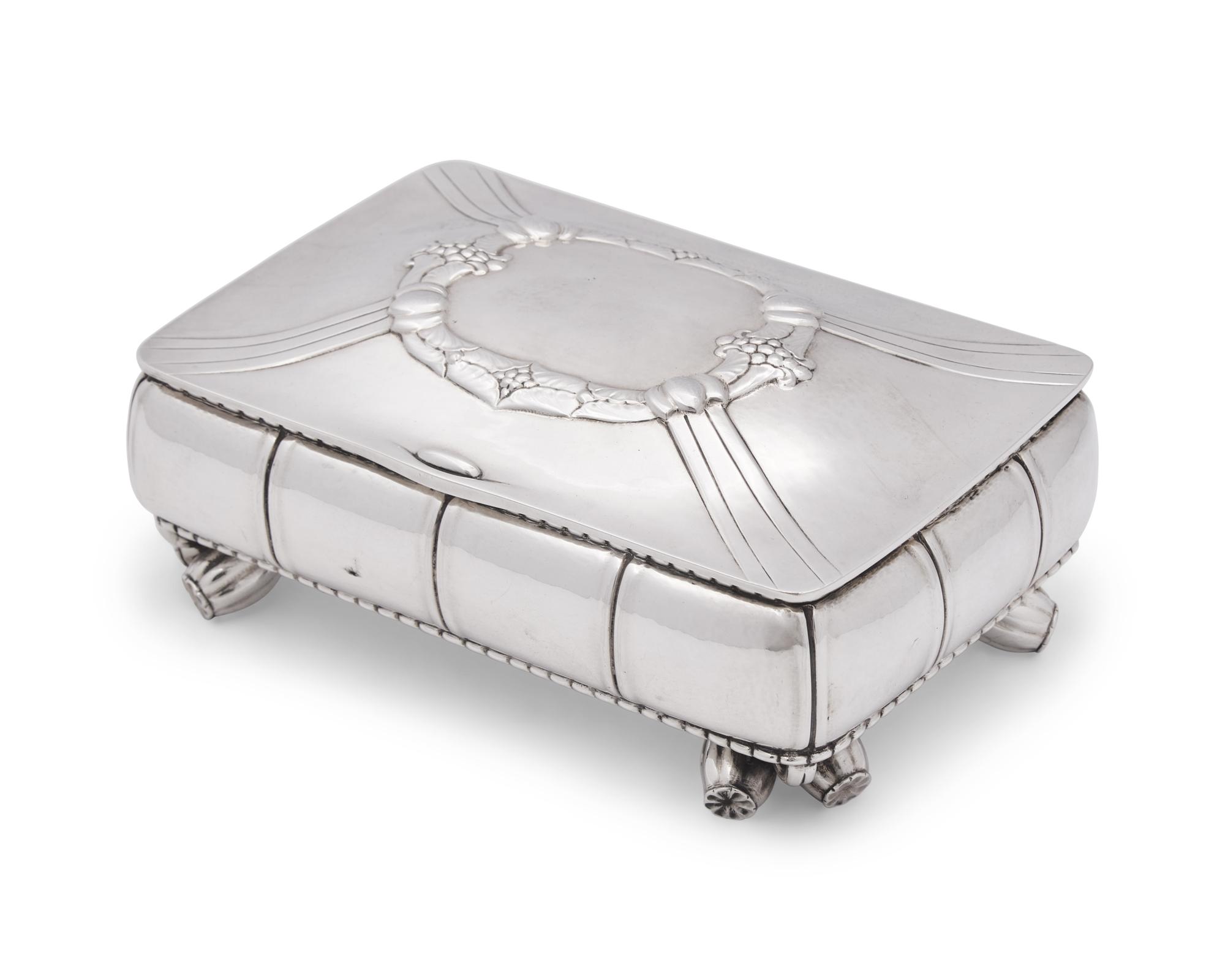 A Georg Jensen Silver Table Top Humidor