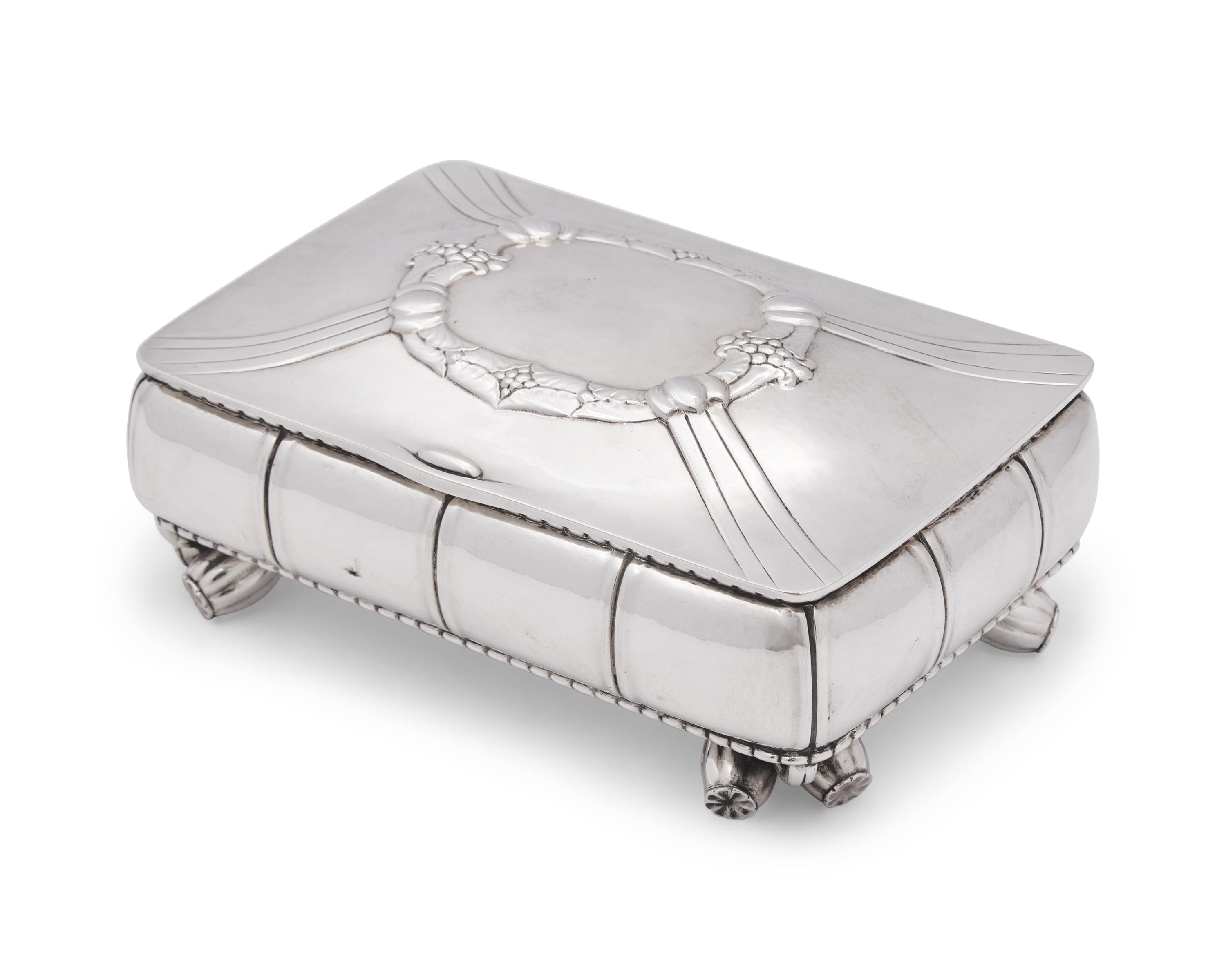 A Georg Jensen Silver Table Top Humidor