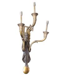 A Pair of Bronze Wall Sconces 11" W x 6" D x 21" H — United States, Early 20th Century