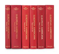 [AMERICANA -- BIBLIOGRAPHIES]. ALDEN, John, et al. (ed.) European Americana: A Chronological Guide to Works Printed in Europe Relating to the Americas, 1493-1776 . New York: Readex Books, 1980.