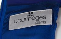 A Courreges Color Block Indigo and Black Wool Mod Dress, Size 36.