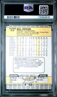 A 1989 Fleer Billy Ripken FF Scribbled Out In White Baseball Card (PSA 8 NM-MT)