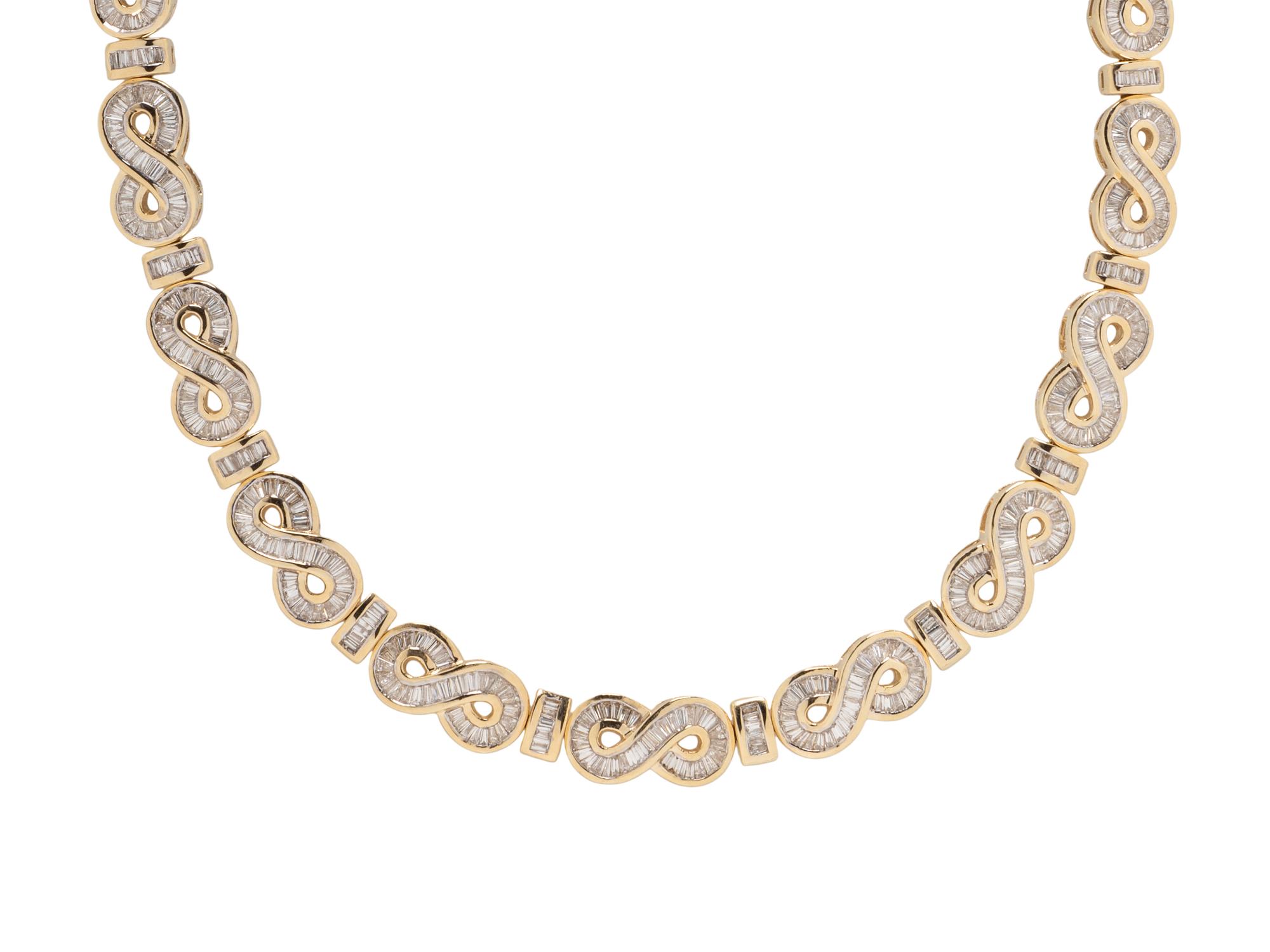DIAMOND AND YELLOW GOLD INFINITY LINK NECKLACE