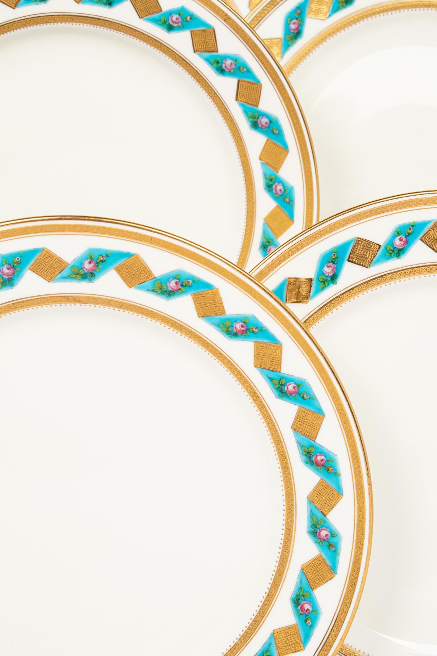A Set of Eleven Minton Porcelain Plates