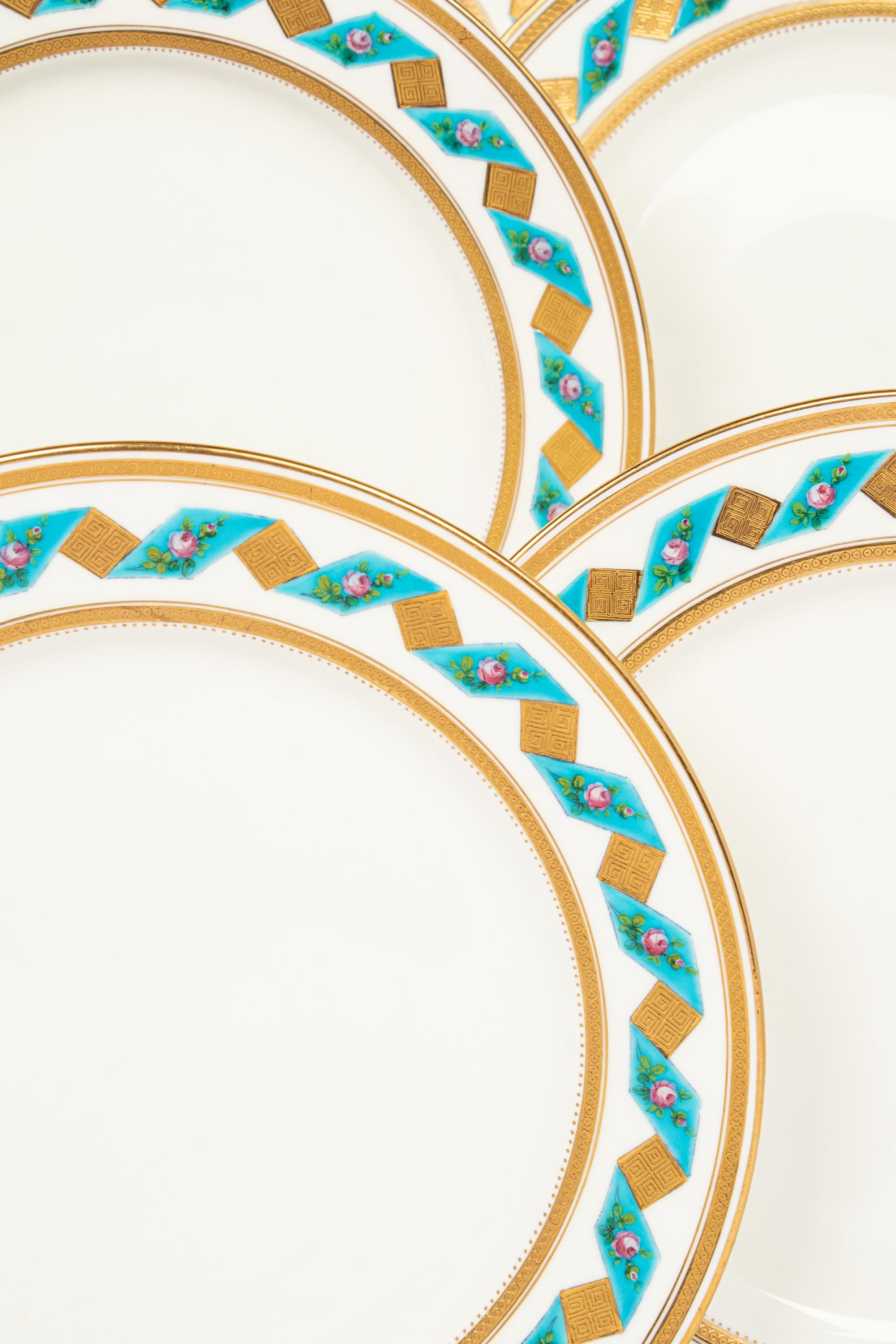 A Set of Eleven Minton Porcelain Plates