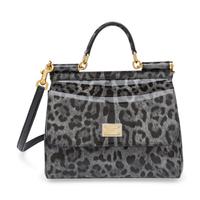 Dolce & Gabbana, Medium Sicily Bag in Grey Leopard Print