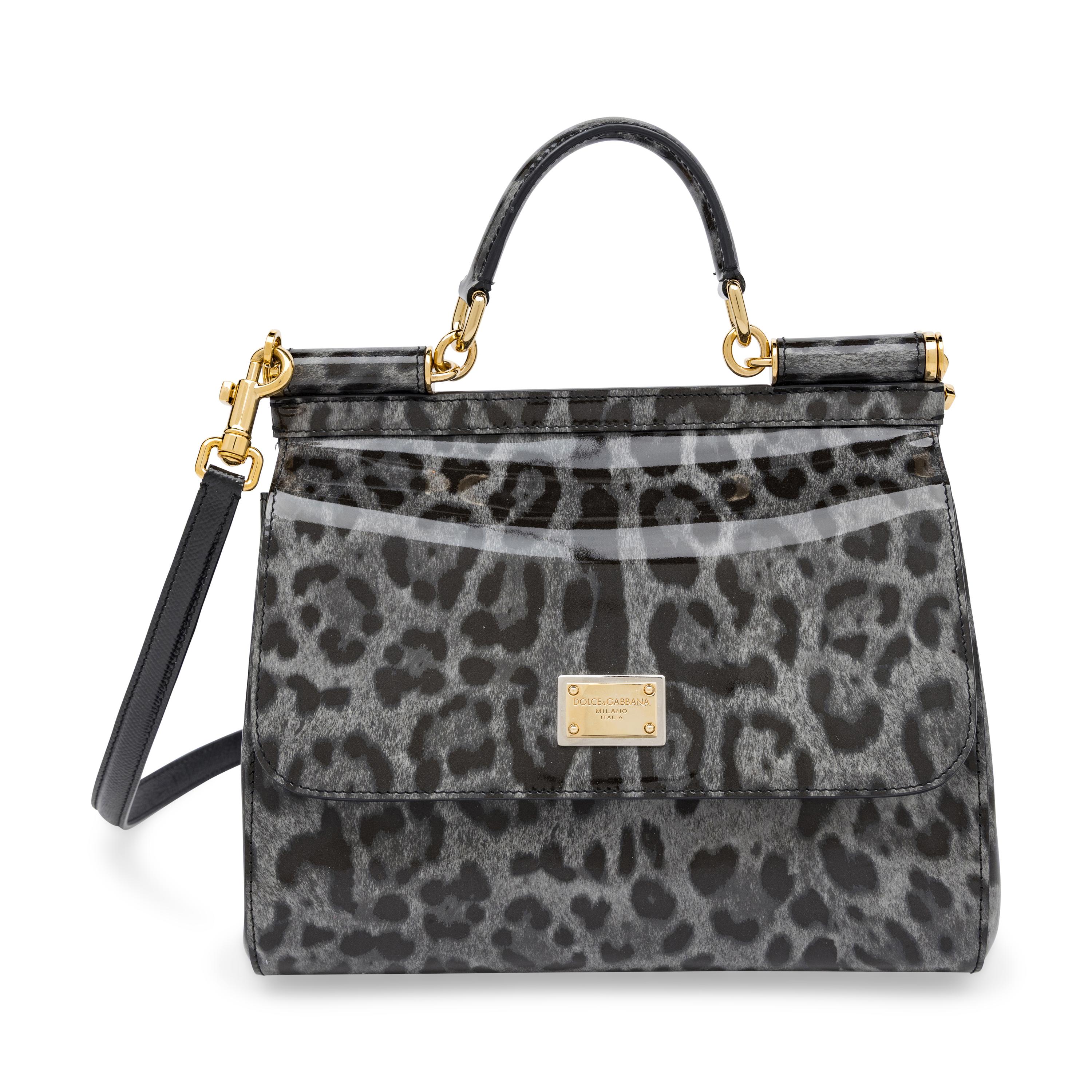 Dolce & Gabbana, Medium Sicily Bag in Grey Leopard Print