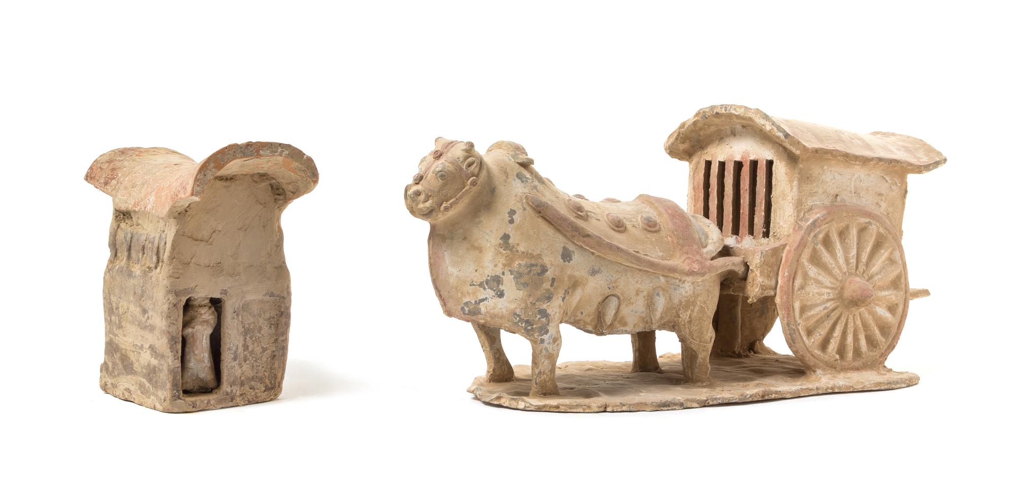 A Painted Pottery Model of an Ox Cart — LIKELY NORTHERN QI DYNASTY