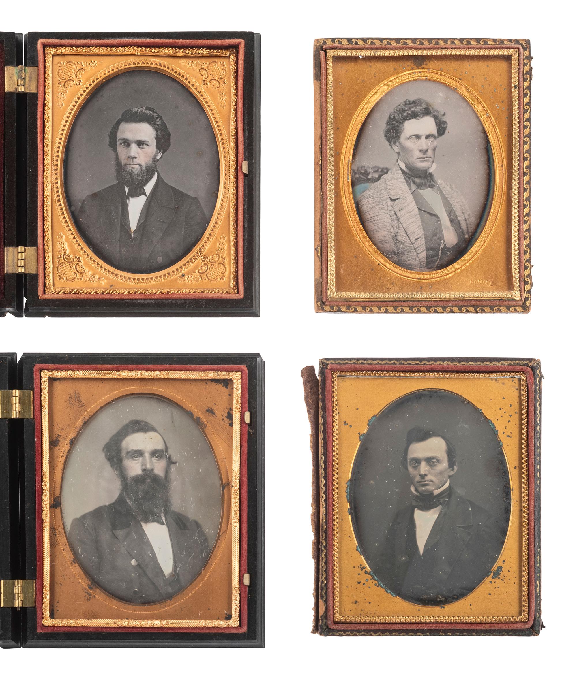 [EARLY PHOTOGRAPHY]. 16 quarter plate daguerreotypes of men, incl. examples by CAHILL and WHITNEY.