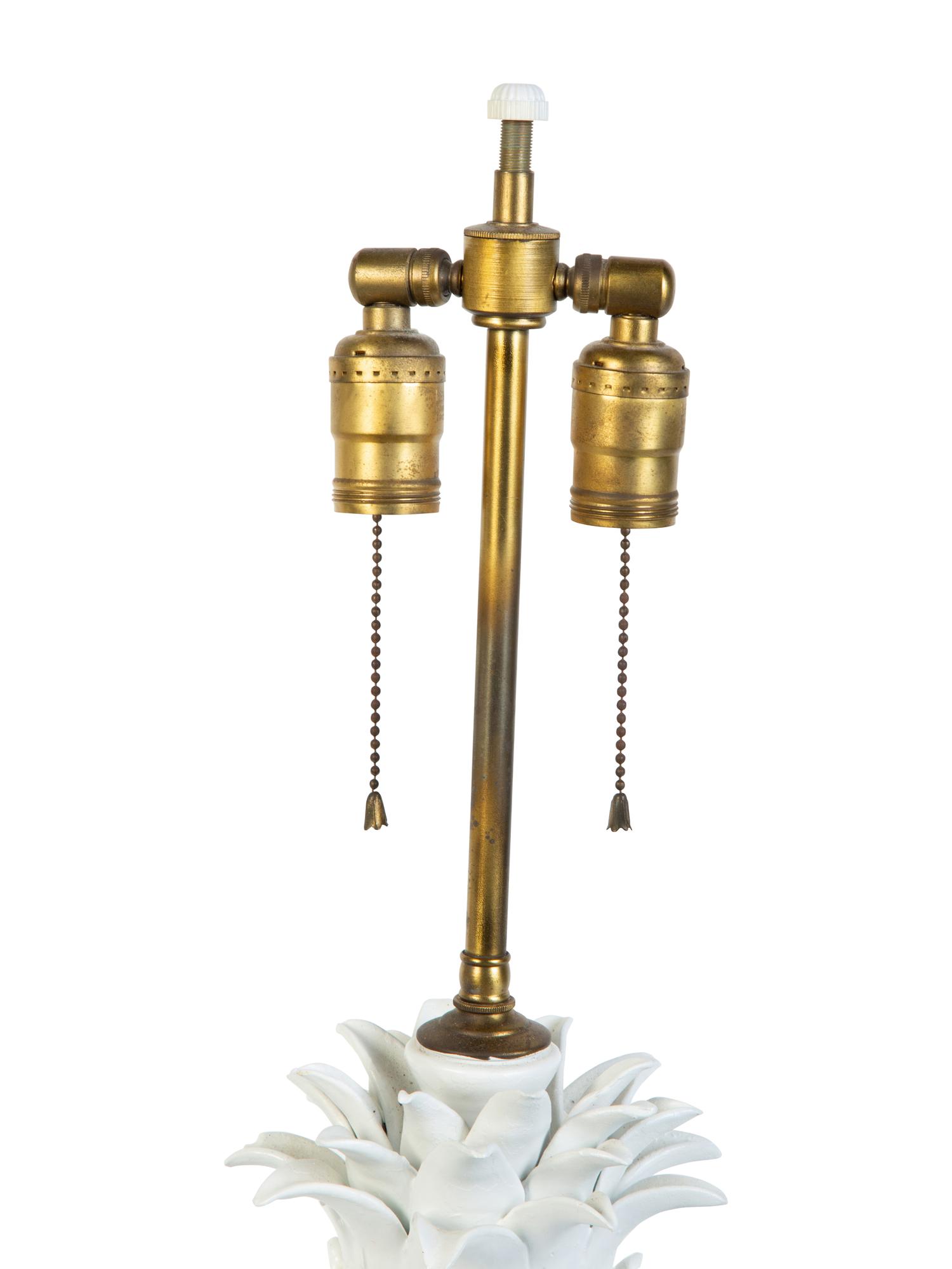 A Pair of Cast Resin Pineapple-Form Table Lamps — 20TH CENTURY