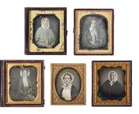 [EARLY PHOTOGRAPHY]. 30 sixth plate daguerreotypes of serious women of varying ages.