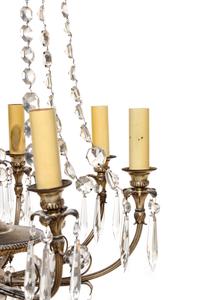 A Neoclassical Style Silver-Plate Eight-Light Chandelier