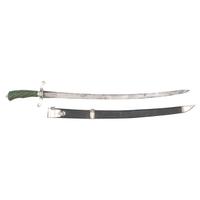18th Century Silver Mounted Cuttoe with Green Dyed Spiral Grip