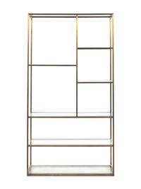 A Contemporary Gilt Metal and Glass Bookshelf