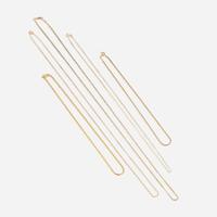 A collection of five fourteen karat gold necklaces
