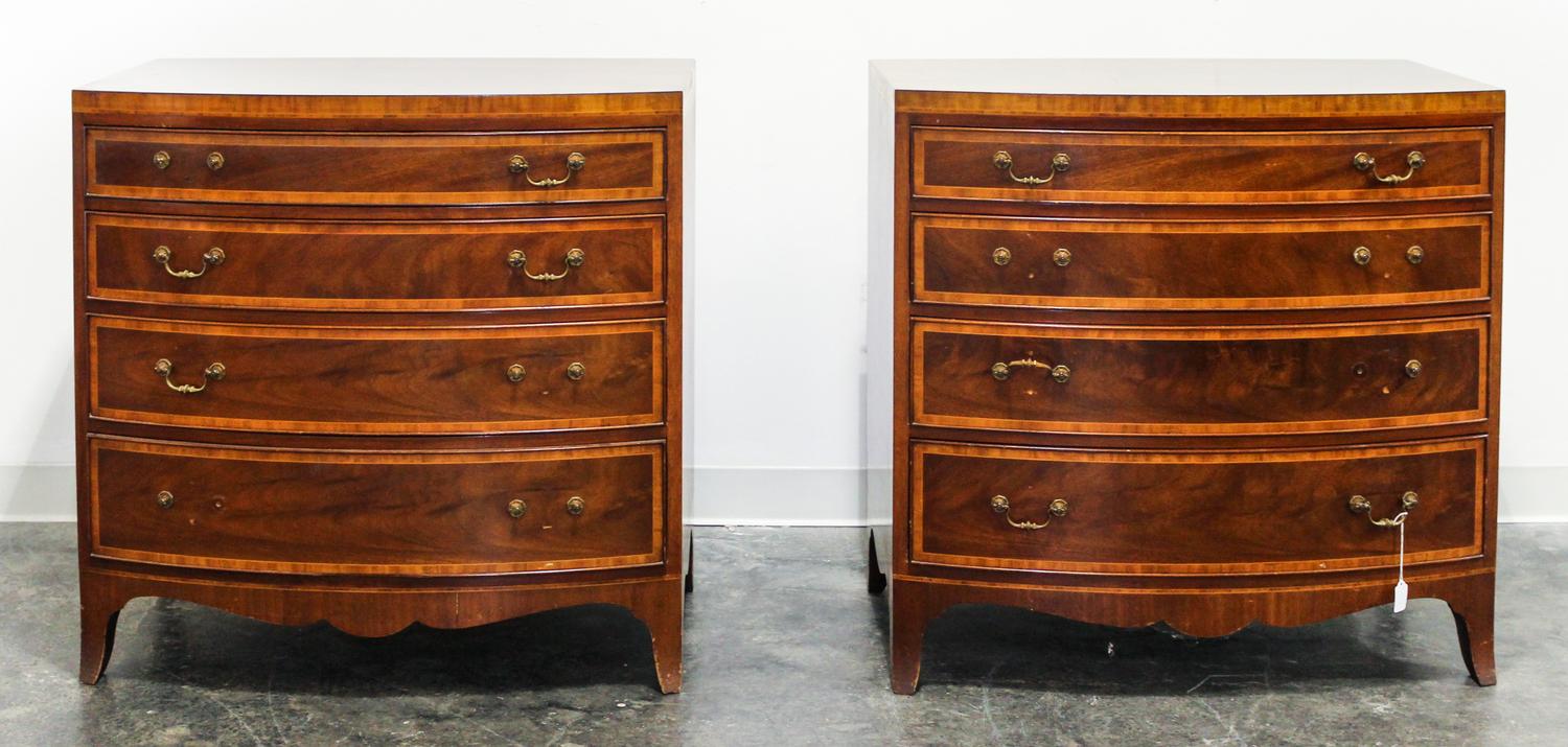 A Pair of George III Chests of Drawers Height 33 x width 33 1/2 x depth 19 1/2 inches. — 20TH CENTURY