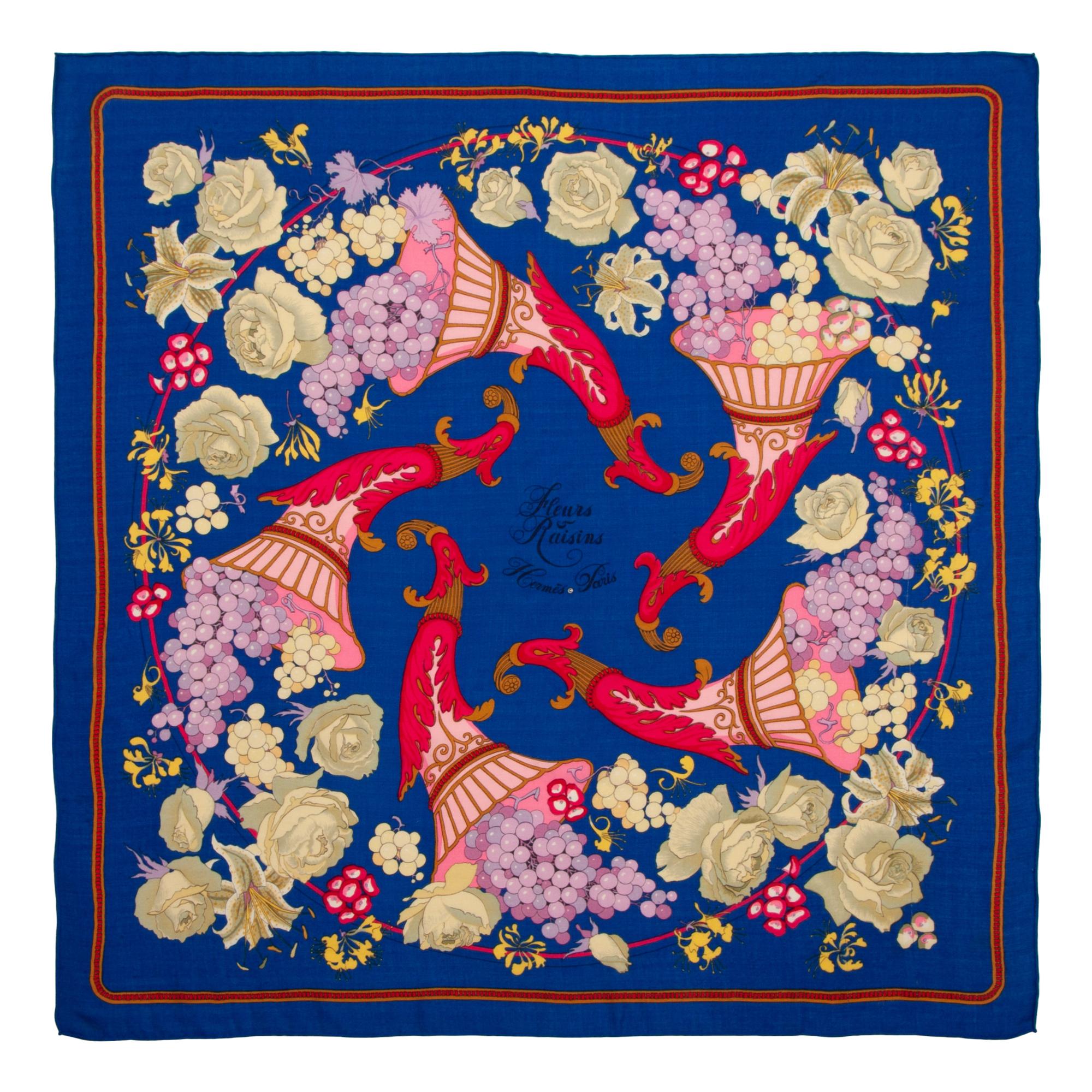 Two Hermès 90cm Silk/Cashmere Scarves
