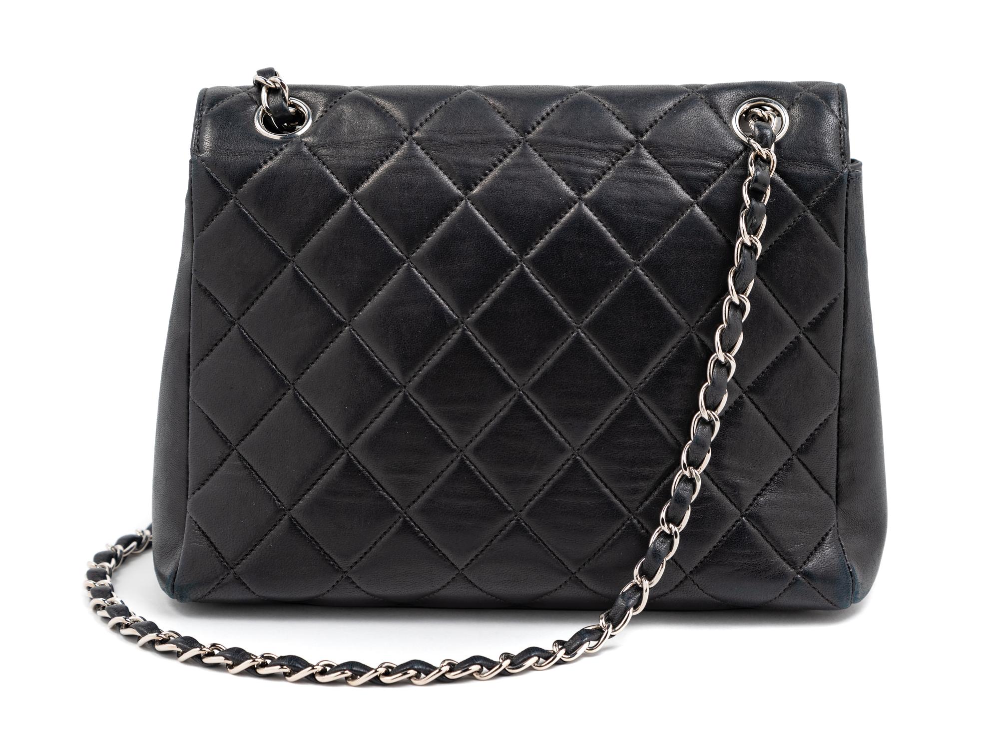 Chanel Black Quilted Leather Flap Bag, 2000-2002 9" L x 3.5" W x 7.5" H; strap drop: 9"- 17"
