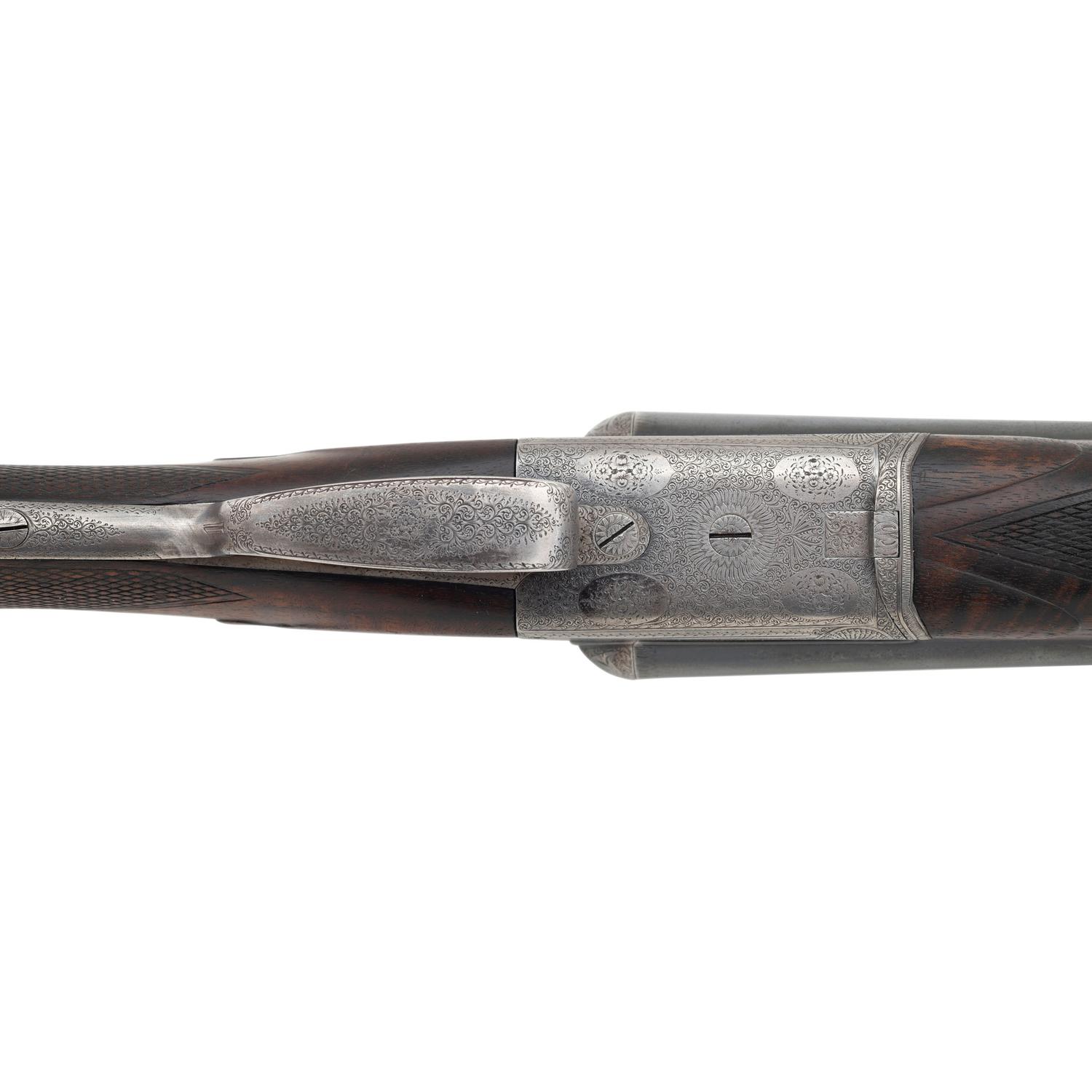 **Finely Engraved Mortimer & Son Side by Side 12 Bore Shotgun with Anson & Deeley Boxlock
