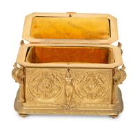 A French Gilt Bronze Jewelry Casket