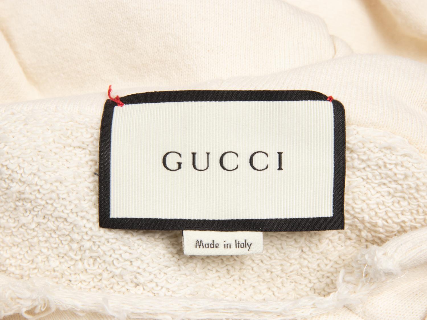 GUCCI, EMBROIDERED-BACK LOGO HOODIE