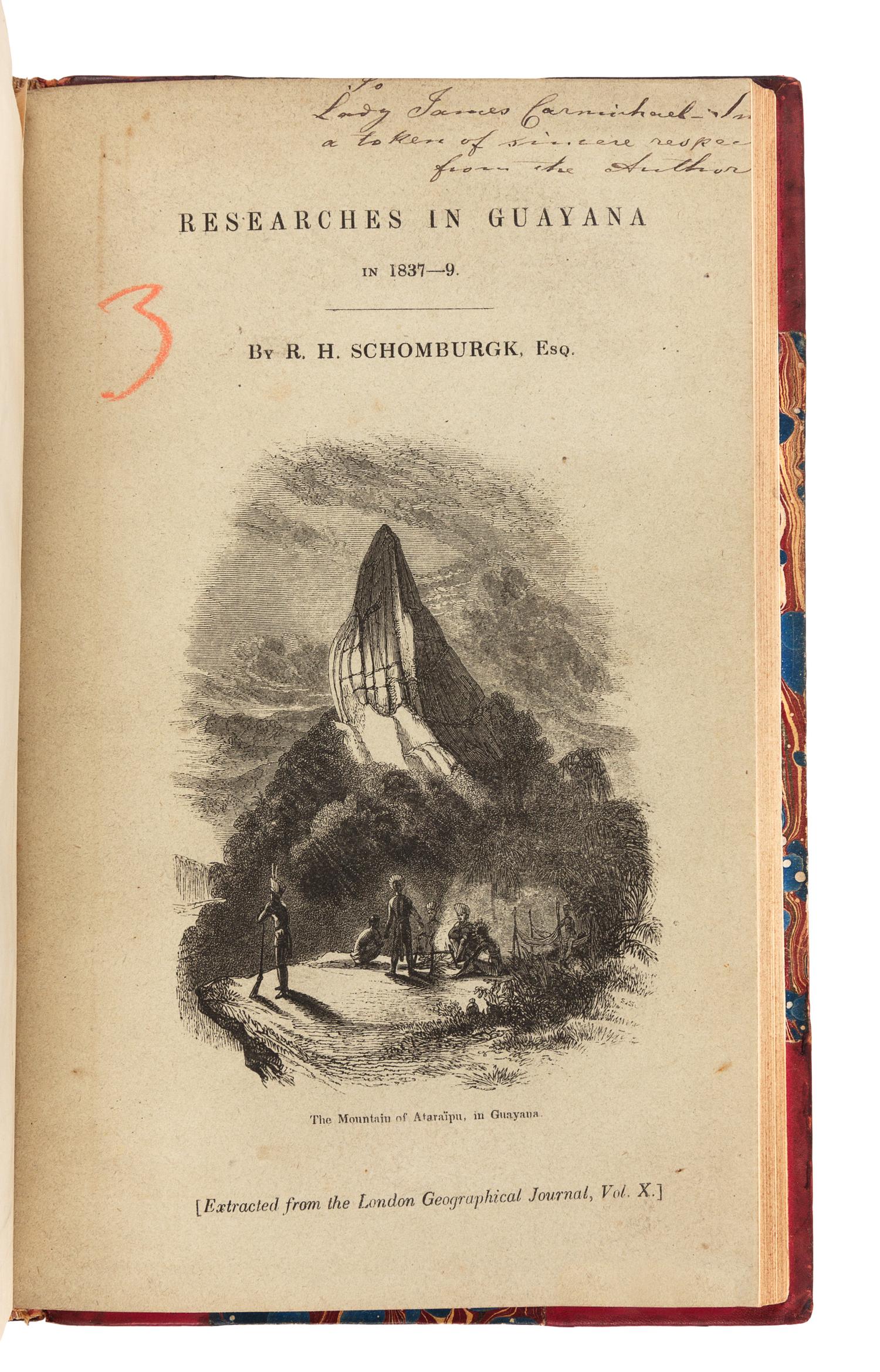 SCHOMBURGK, Robert Hermann, Sir (1804-1865). Report of an Expedition into the Interior of British Guayana, in 1835-36… [With:] Diary of