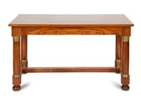 A French Empire Gilt Bronze Mounted Mahogany Table