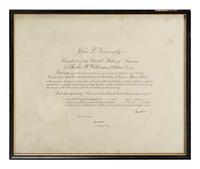 [KENNEDY, John F. (1917-1963)]. Printed document secretarially signed. 8 January 1963.
