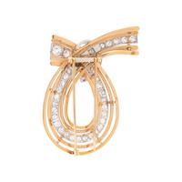 ROSE GOLD, PLATINUM AND DIAMOND BROOCH