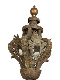 A Pair of Venetian Gilt Metal Hall Lanterns
