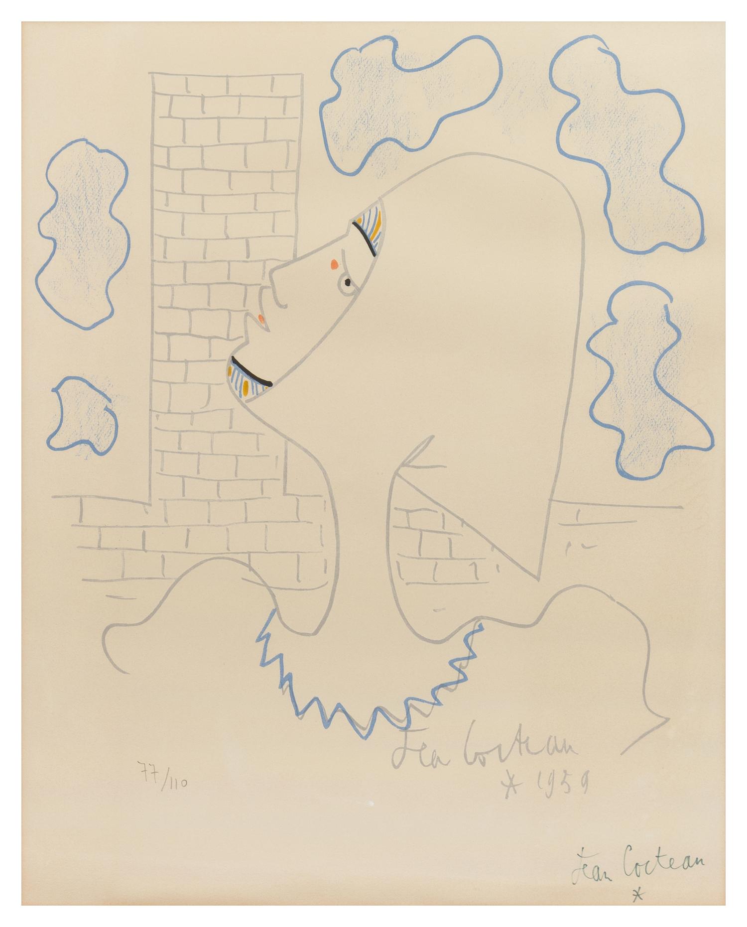 Jean Cocteau, (French, 1889-1963), La Profile. Signed.
