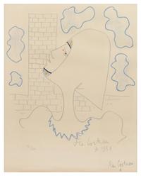 Jean Cocteau, (French, 1889-1963), La Profile. Signed.