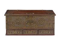 A Zanzibar Brass Decorated Teak Chest